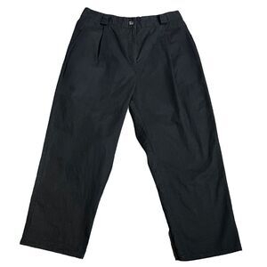 09WOMEN Plus Size Stretch Cotton 1/2 Elastic Waistband Pleated Trouser Pants